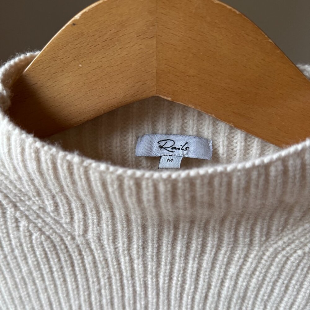 Rails Claudia Stripe Sweater Medium Mock Neck Rib… - image 3